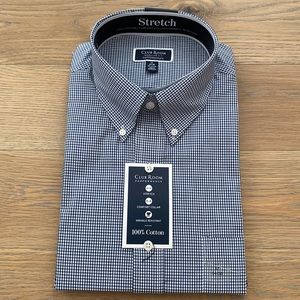 NWT Navy check button down